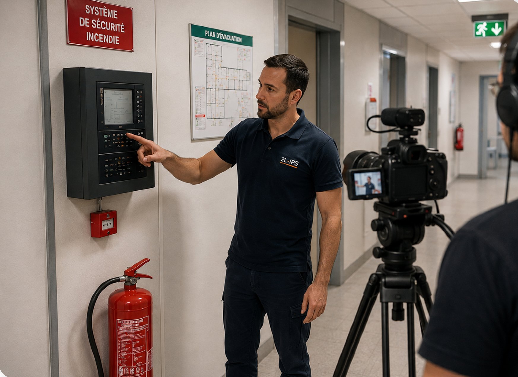 Tournage d’une vidéo pédagogique devant un SSI